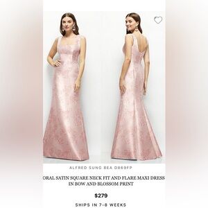 Alfred Sung Pink Floral Women's Dress